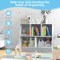 5-Cube Wooden Kids Bookshelf Organizer with 3 Upper Cubes for Books and 2 Large Cubes for Toys